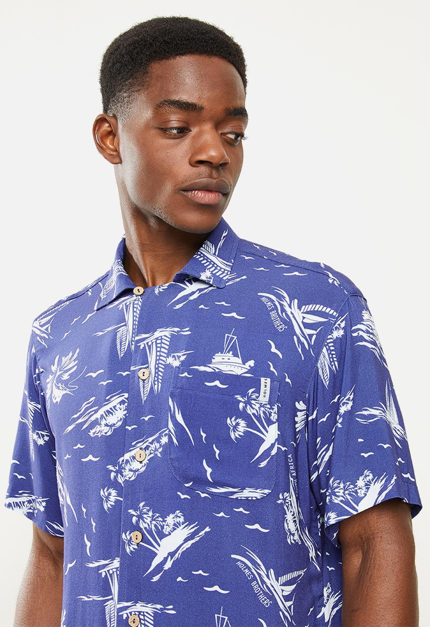 Holmes Bro's - Island short sleeve shirt - navy