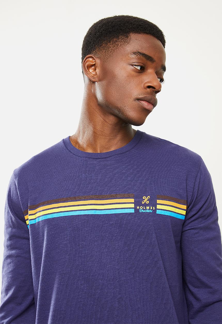 Holmes Bro's - Retro long sleeve tee - navy