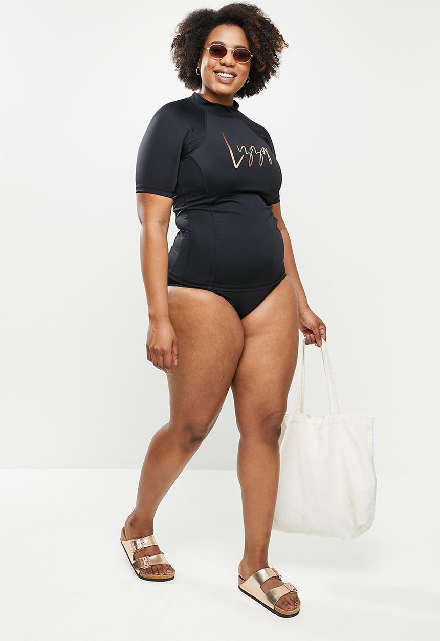 Lizzy - Plus aylin short sleeve rashie - black