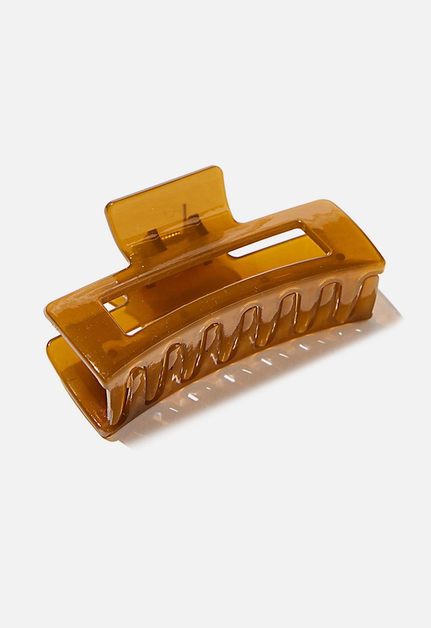 Rubi - Amber hair claw - transparent cocoa bean