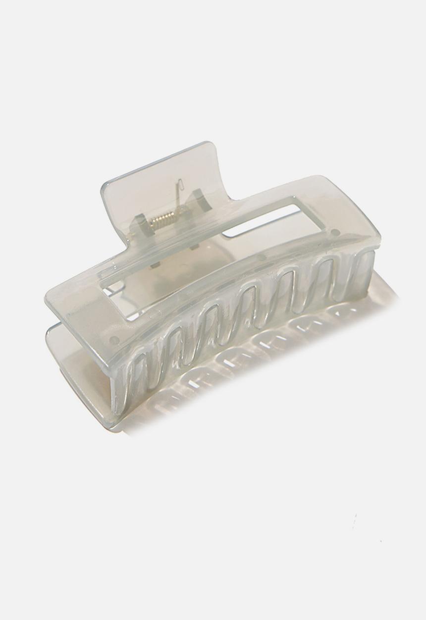 Rubi - Amber hair claw - transparent ash grey
