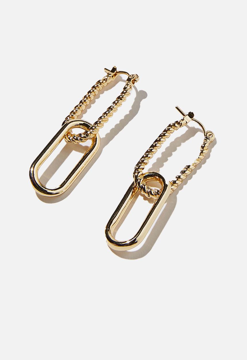 Rubi - Premium mid hoop - gold plated twist paperclip