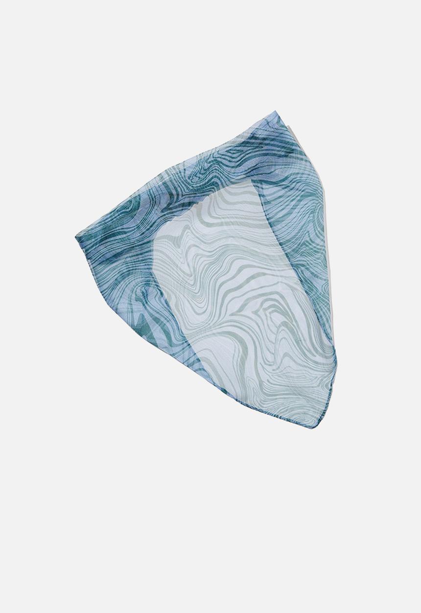 Rubi - Pia elastic bandana - shirley swirl blue chiffon