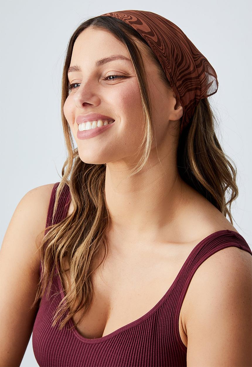 Rubi - Pia elastic bandana - shirley swirl honeycomb chiffon