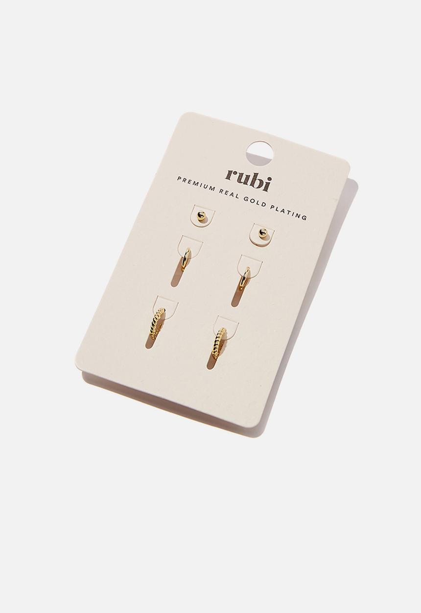 Rubi - The perfect earrings stack - gold plated