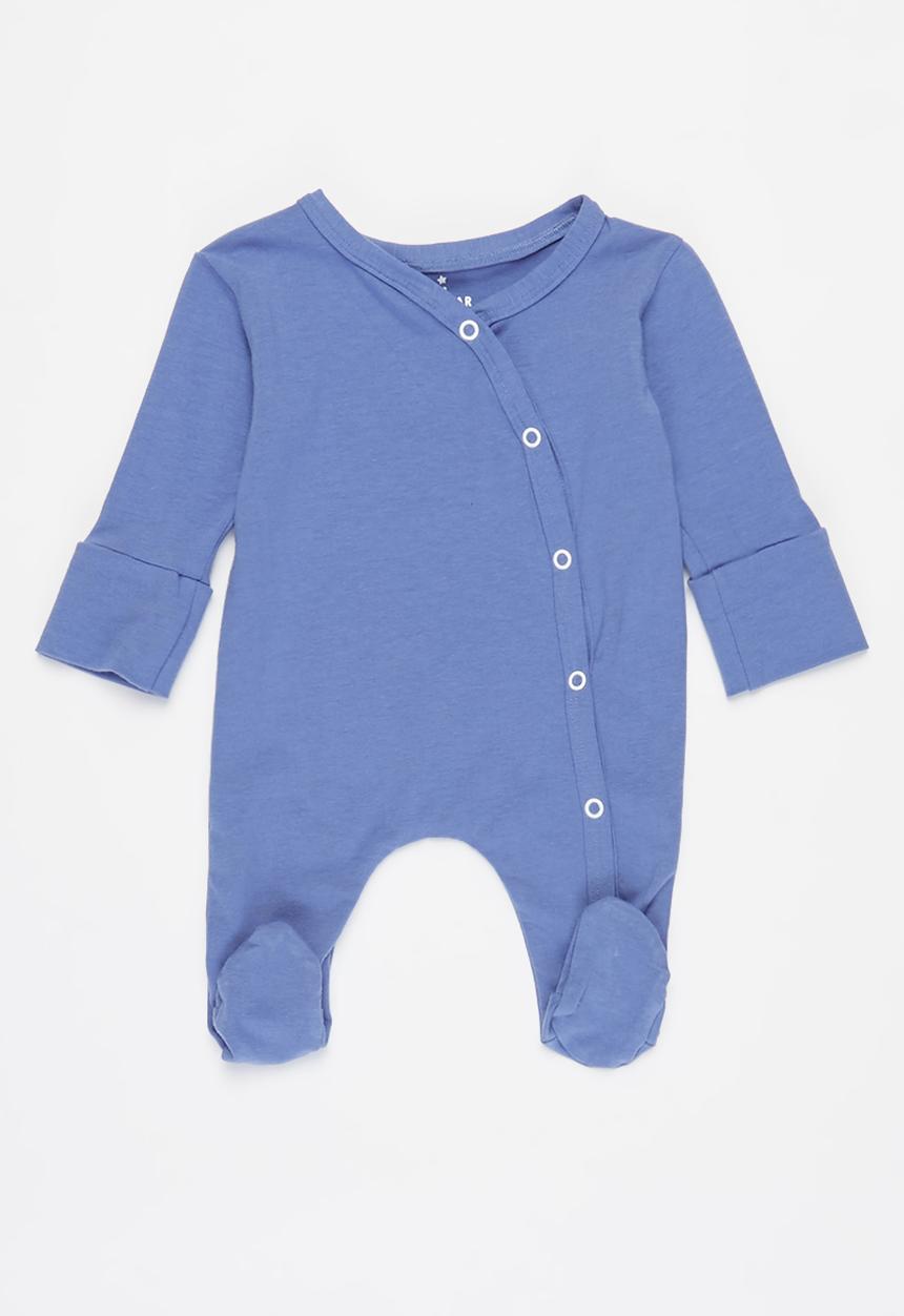 Baby Star - Snap buttons babygrow - blue