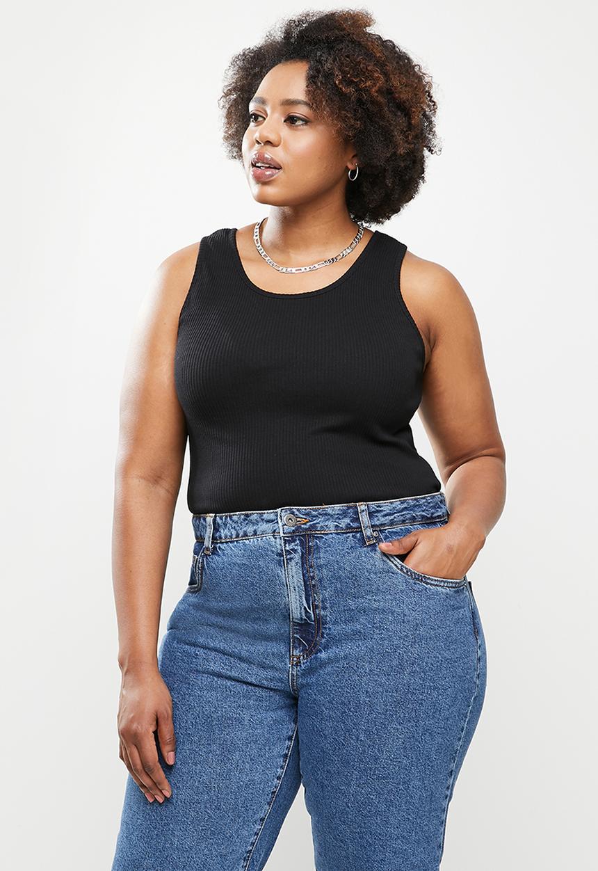 Cotton On - Curve rhianna scoop neck tank - black