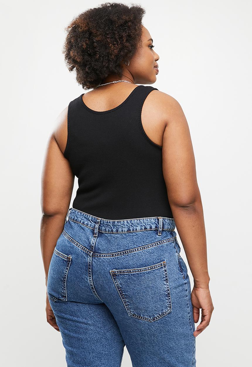 Cotton On - Curve rhianna scoop neck tank - black