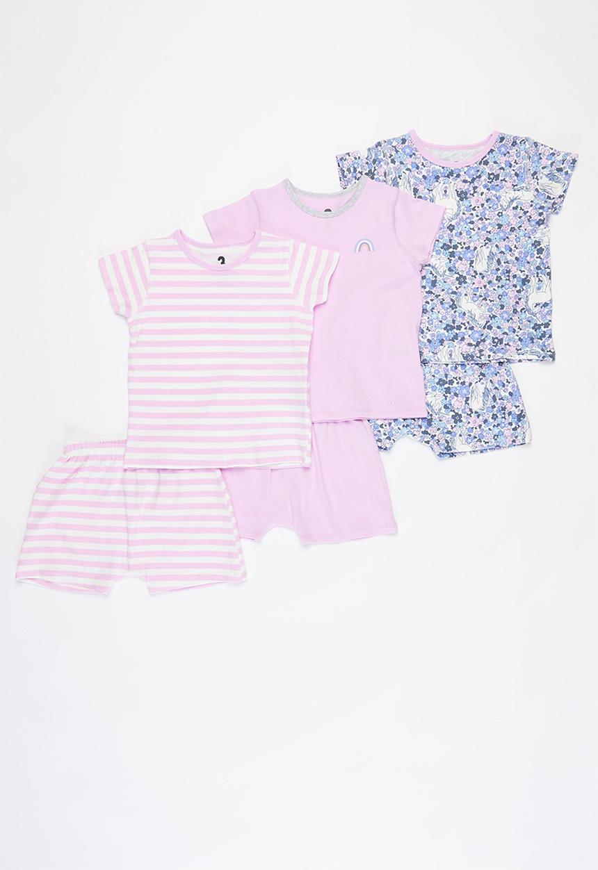 Cotton On - 3 Pack bundle harpa short sleeve flutter pyjama set - multi