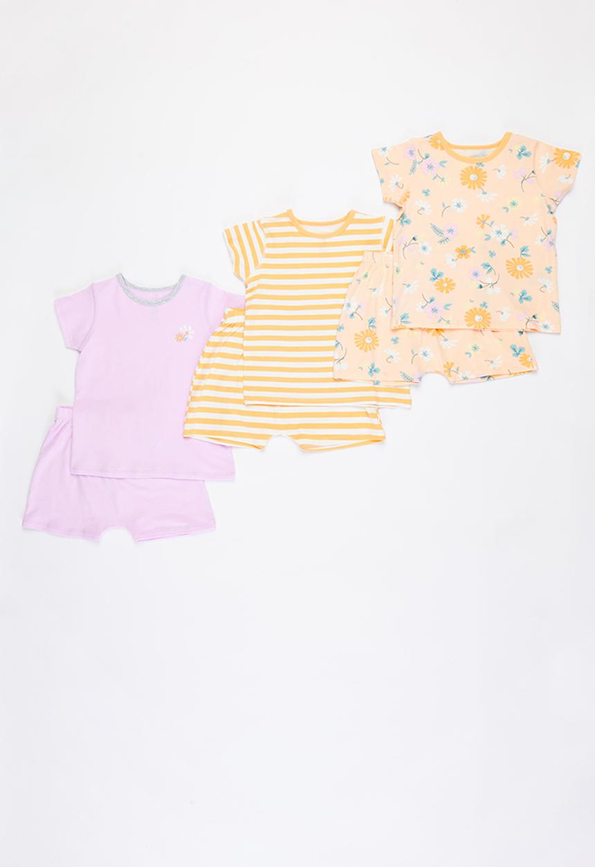 Cotton On - 3 Pack bundle harpa short sleeve flutter pyjama set - multi