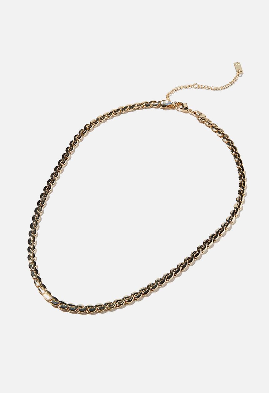 Rubi - Premium single chain necklace - gold plated flat chain