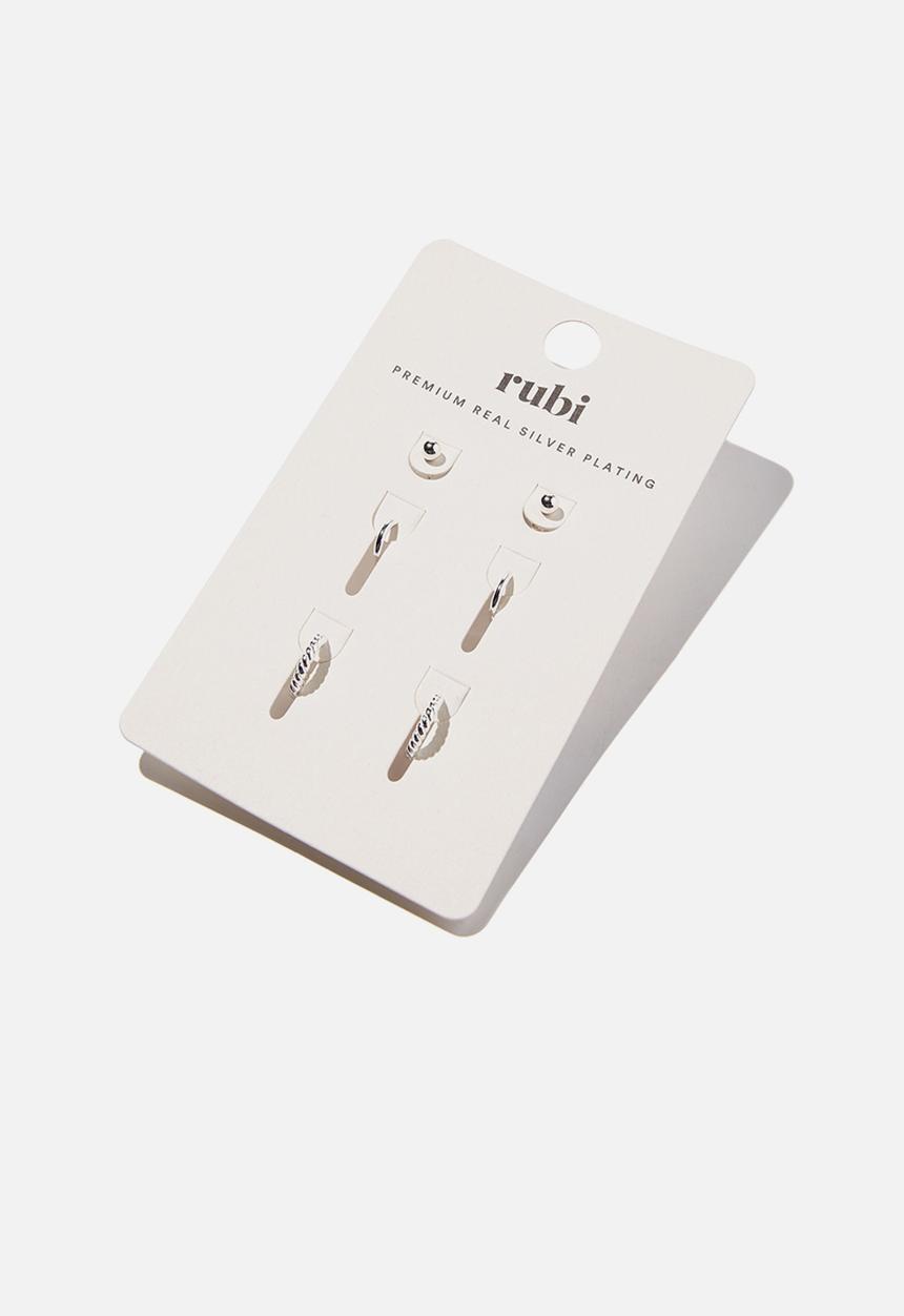 Rubi - The perfect earrings stack - sterling silver plated