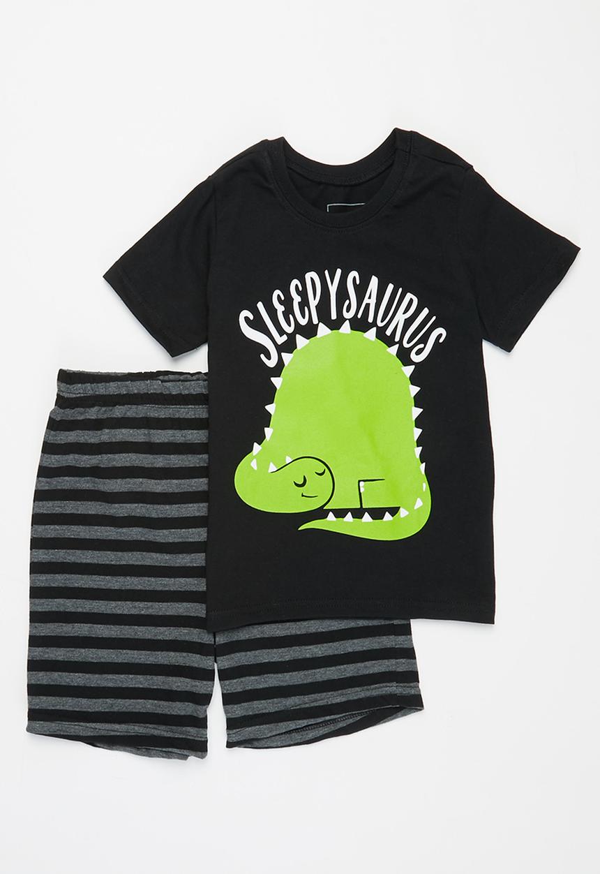 Pop Candy - Tee & shorts pj set - black