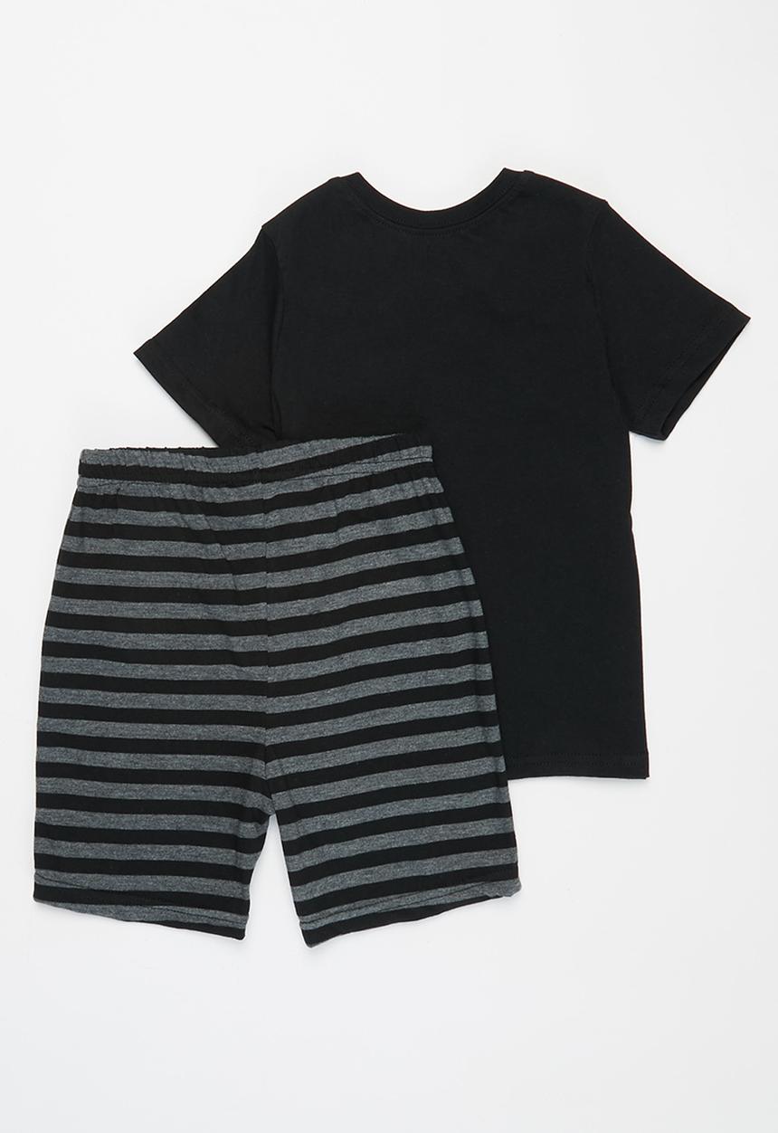 Pop Candy - Tee & shorts pj set - black