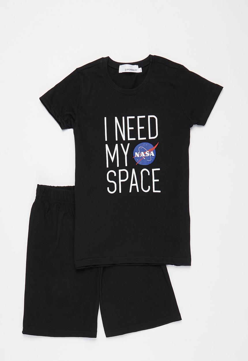 Superbalist - Tee & shorts pj set - black