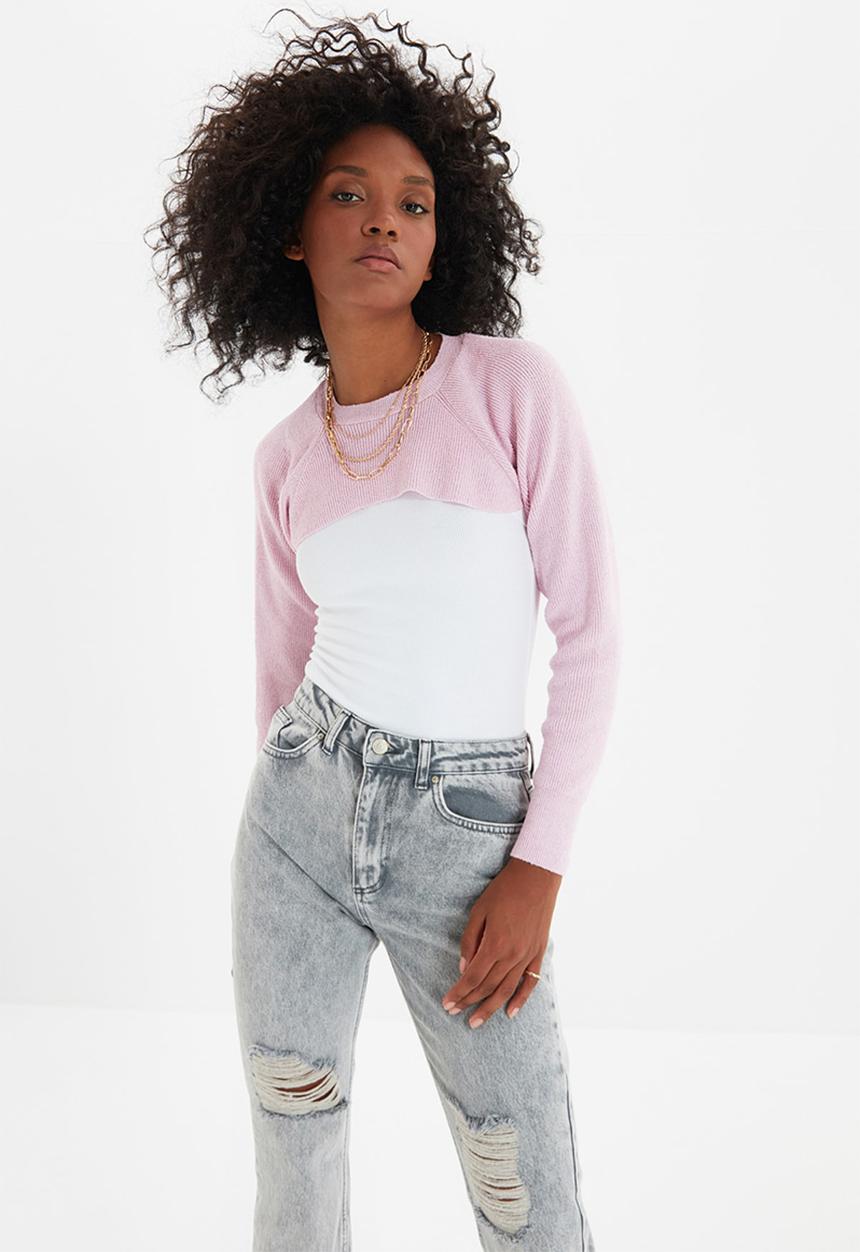 Trendyol - Ripped detailed high waist straight jeans - grey