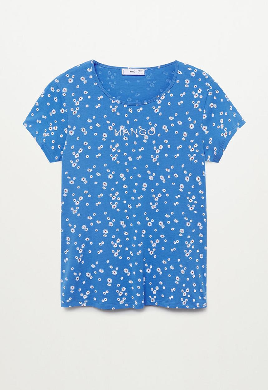 MANGO - T-shirt mangofi-h - medium blue