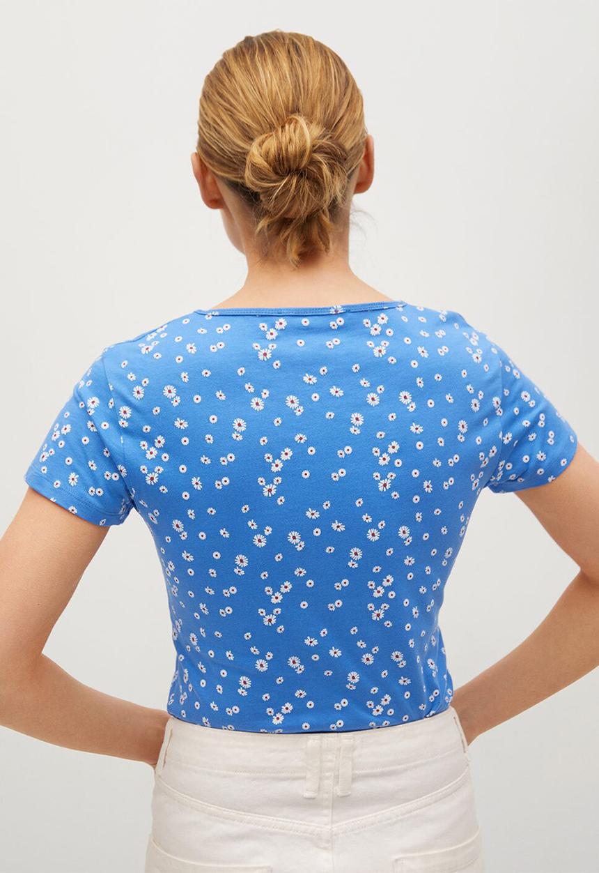 MANGO - T-shirt mangofi-h - medium blue