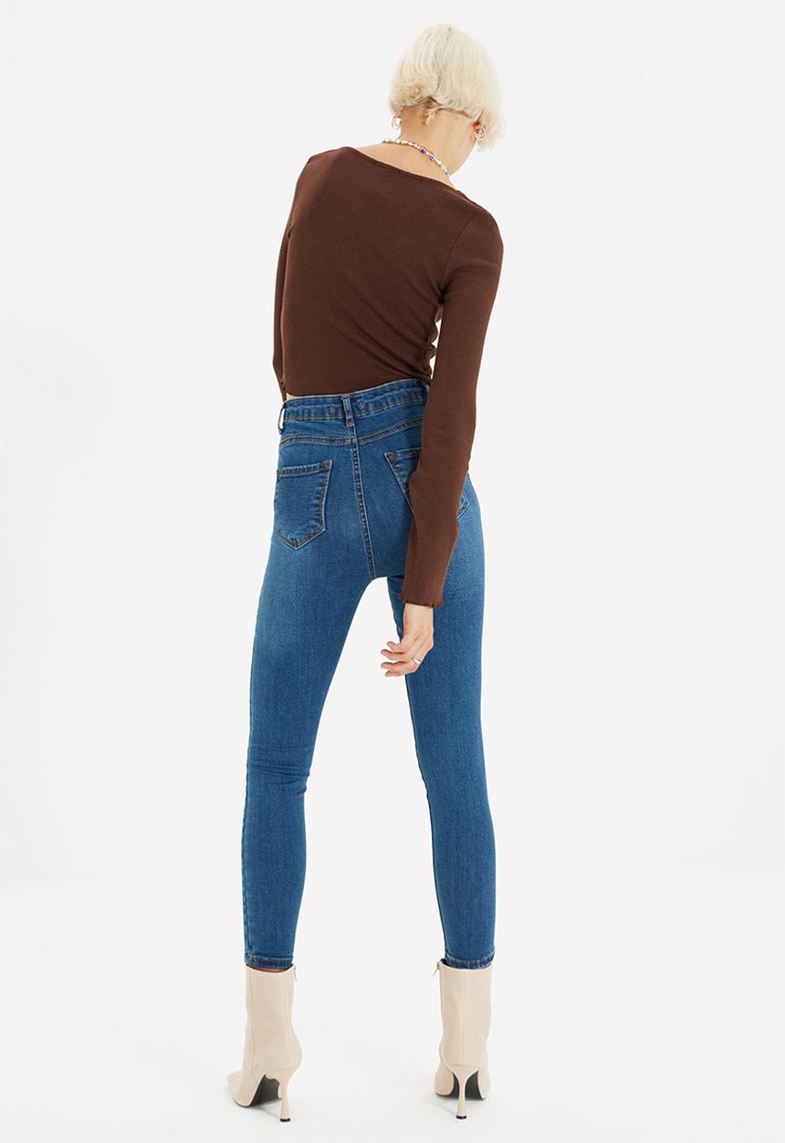 Trendyol - Ripped high waist skinny jeans - navy