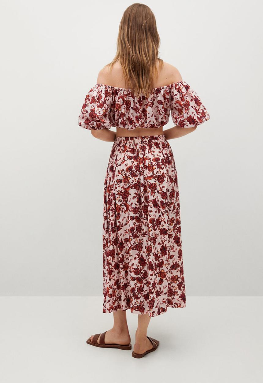 MANGO - Skirt coquet - neutral & red