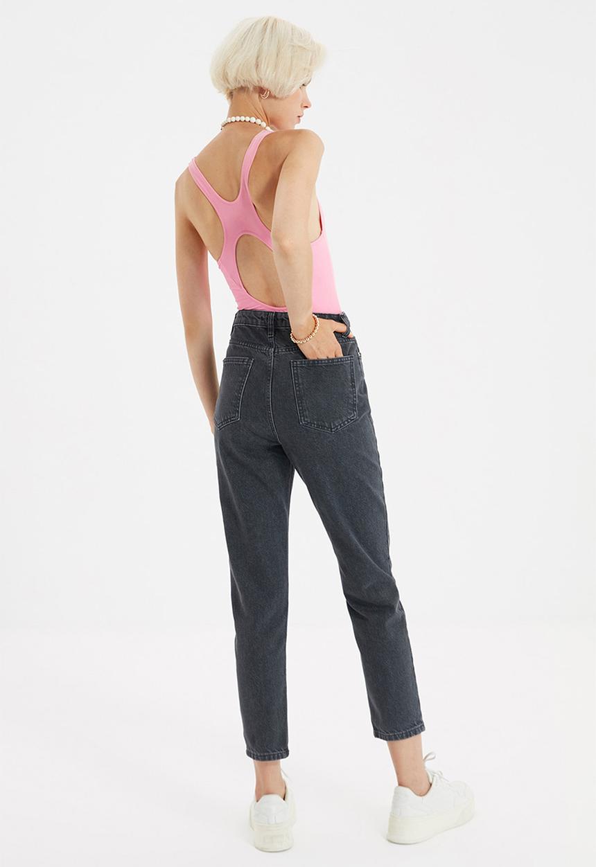 Trendyol - High waist mom jeans - black