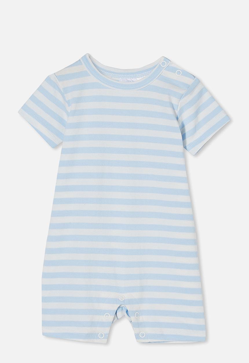 Cotton On - The short sleeve romper - blue & white 