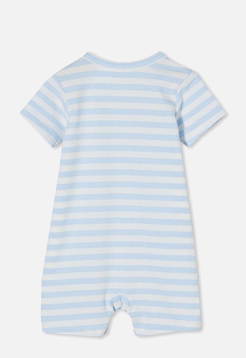Cotton On - The short sleeve romper - blue & white 