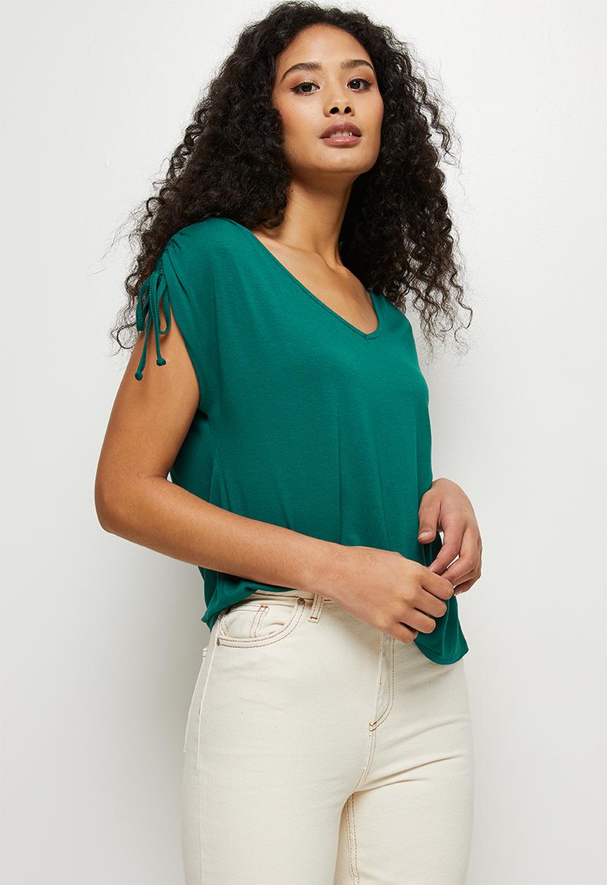 edit - Drawcord viscose tee - green