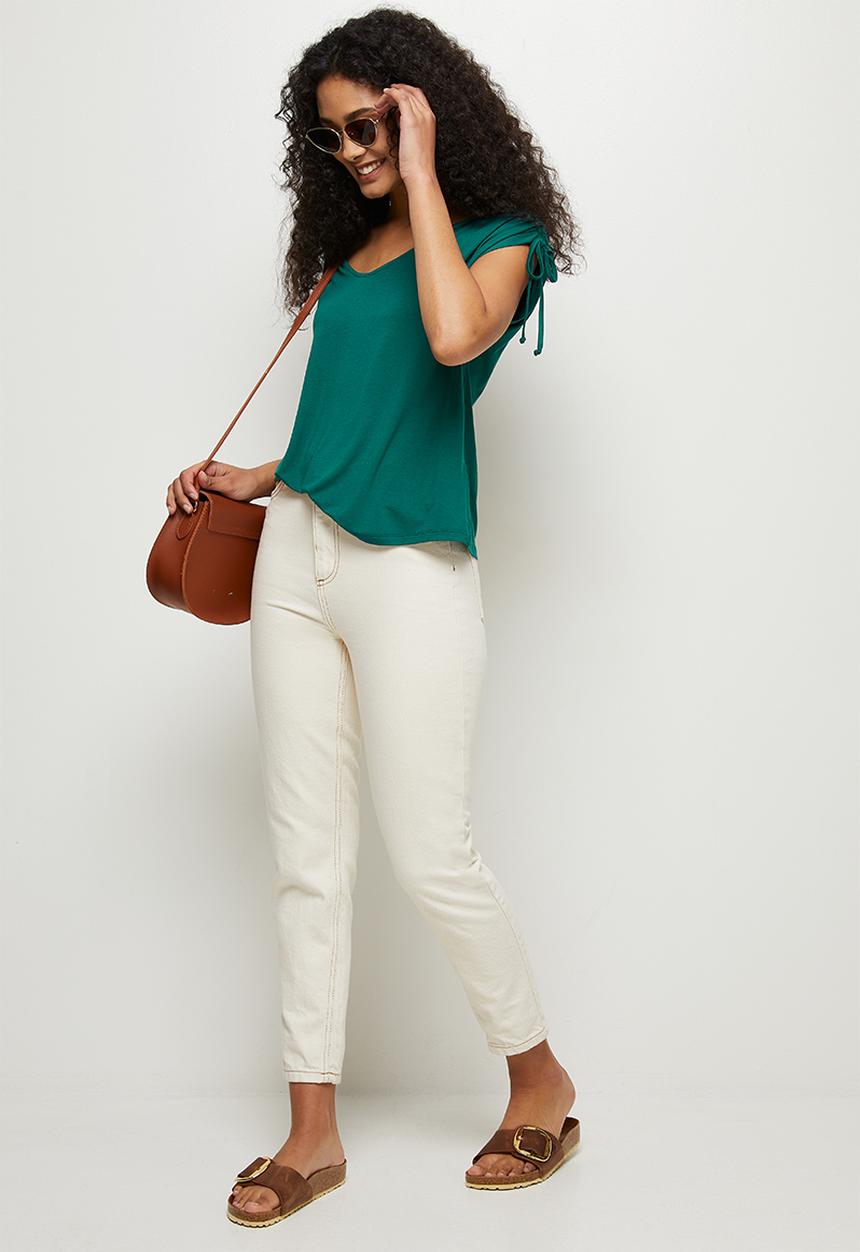 edit - Drawcord viscose tee - green