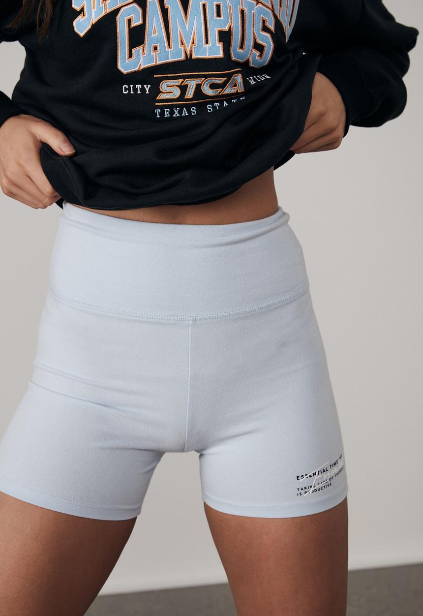 Factorie - Cheeky high waisted printed bike short - skyway/ essential