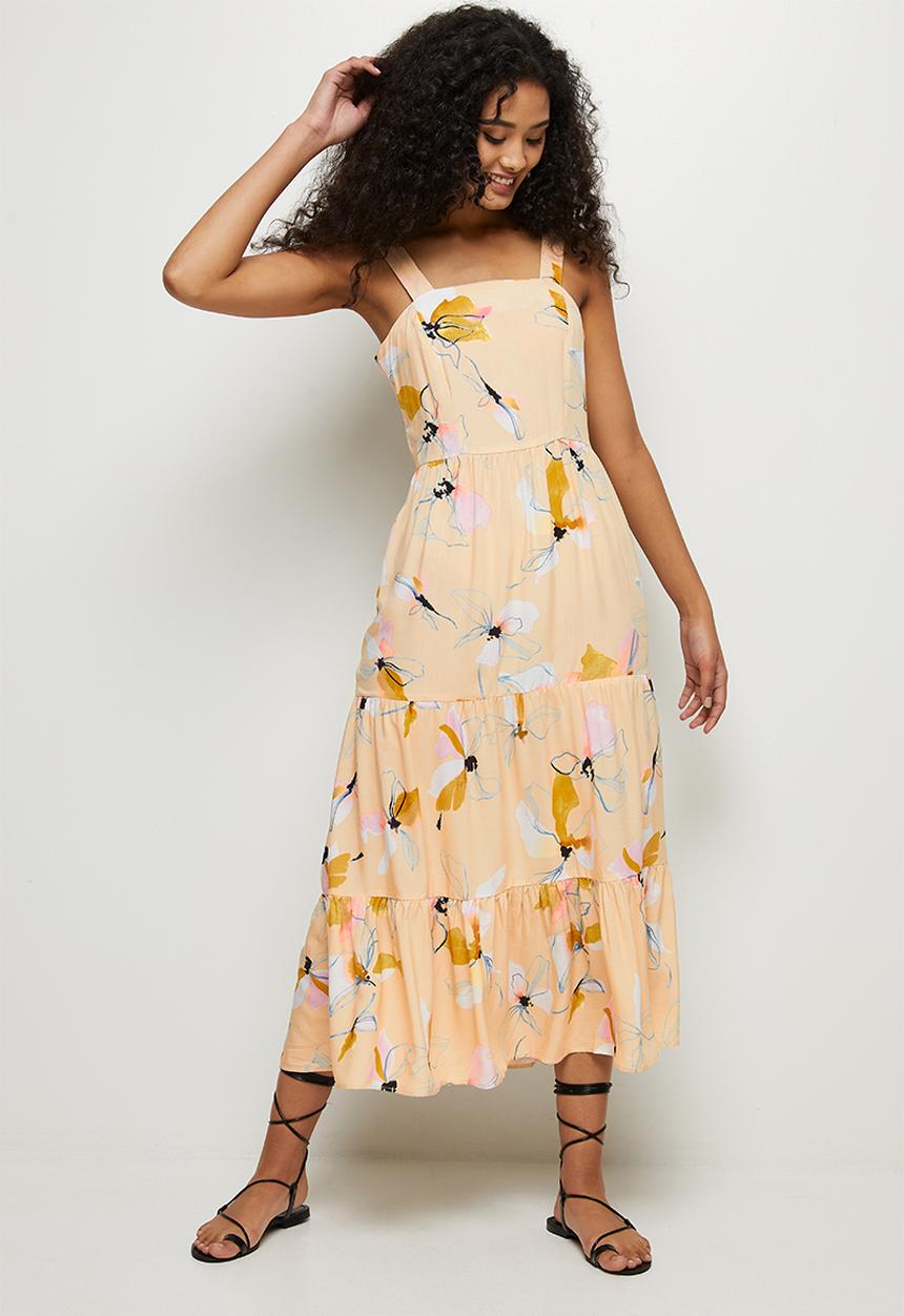 edit - Bow detail tiered maxi - natural