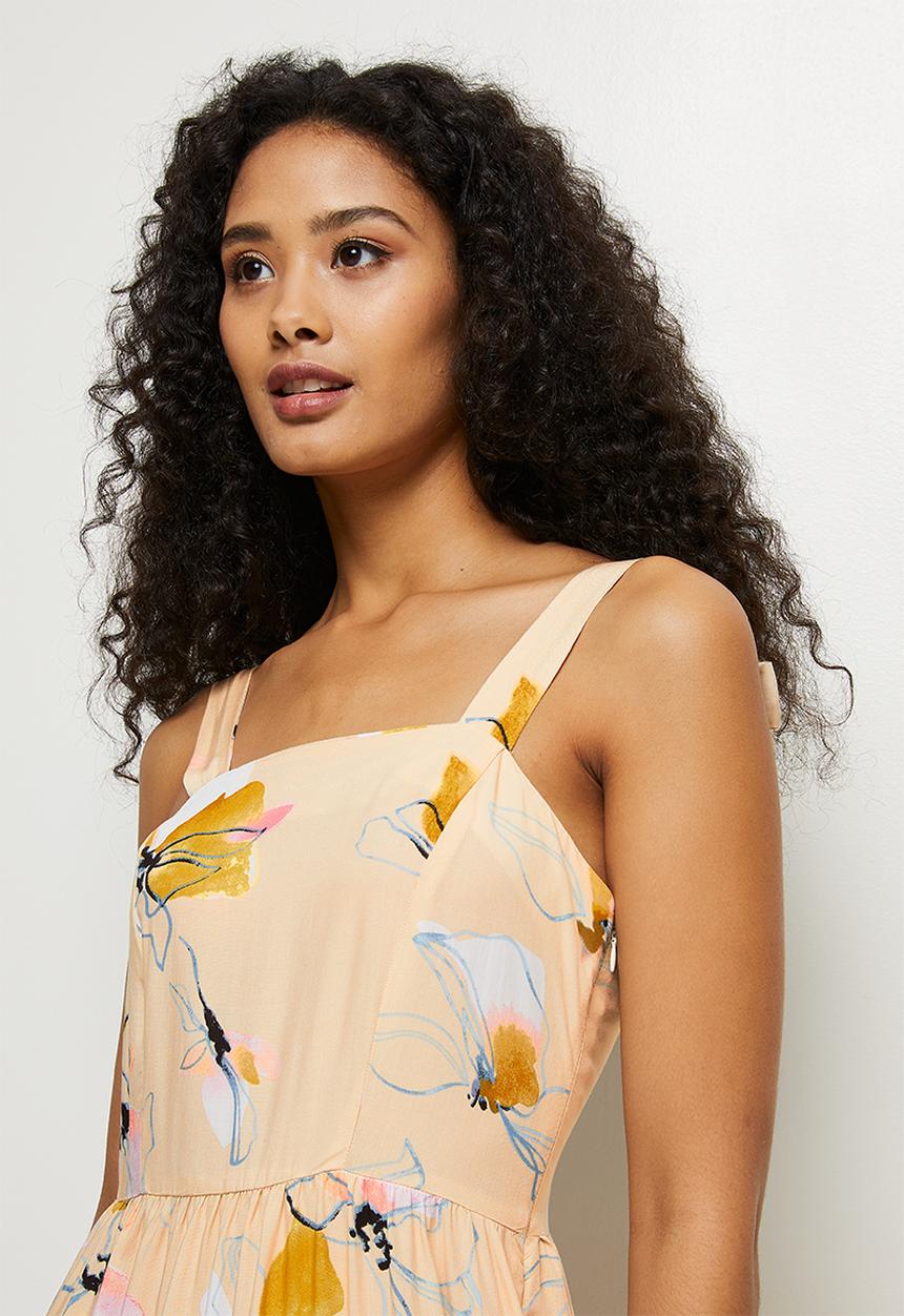 edit - Bow detail tiered maxi - natural