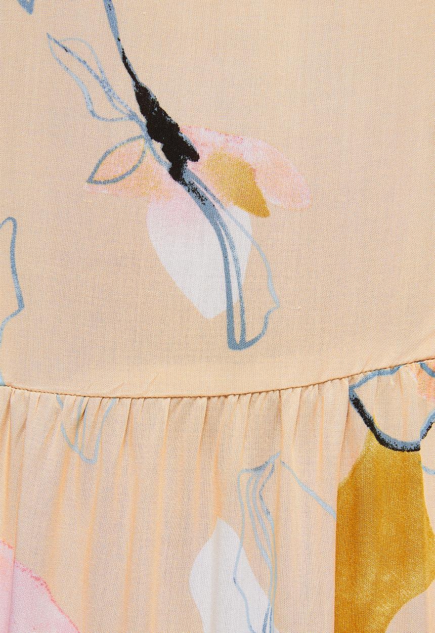 edit - Bow detail tiered maxi - natural
