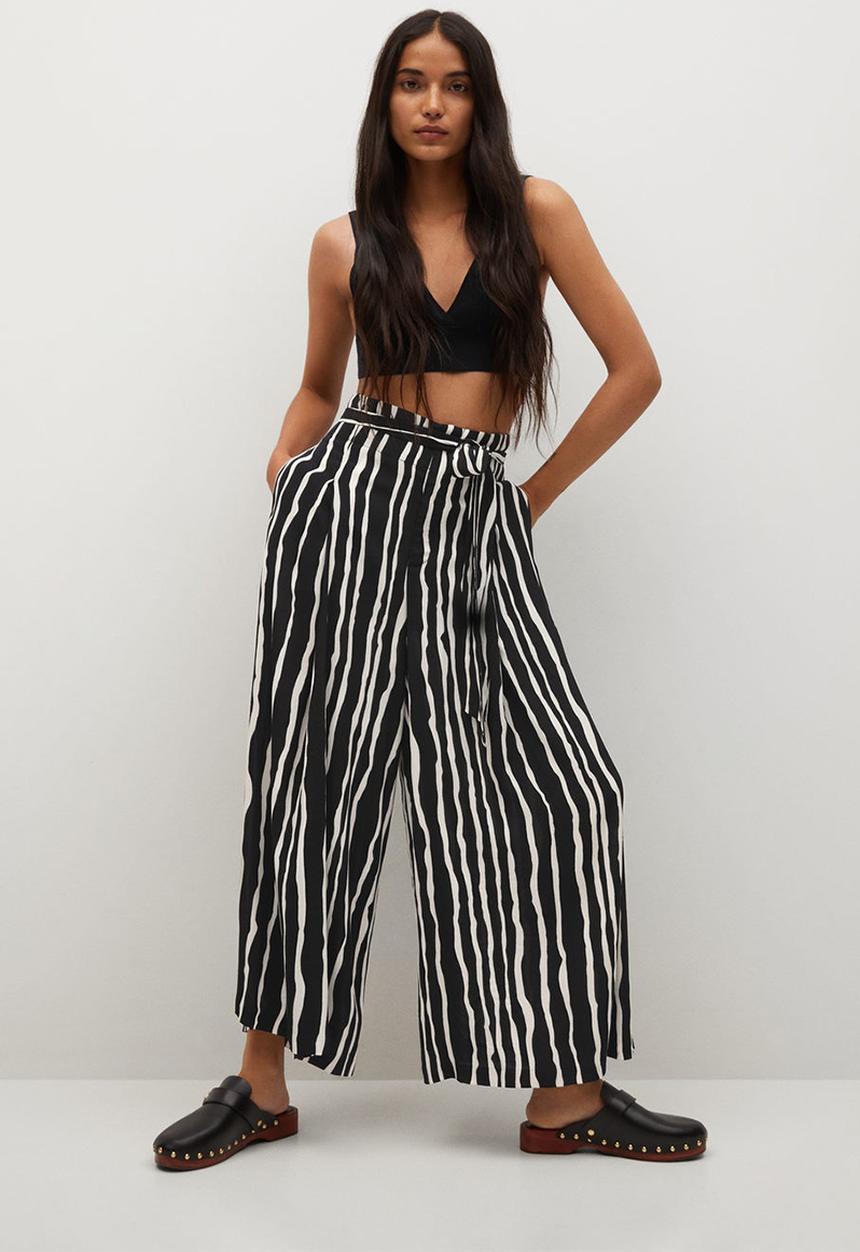 MANGO - Trousers didi - black & white