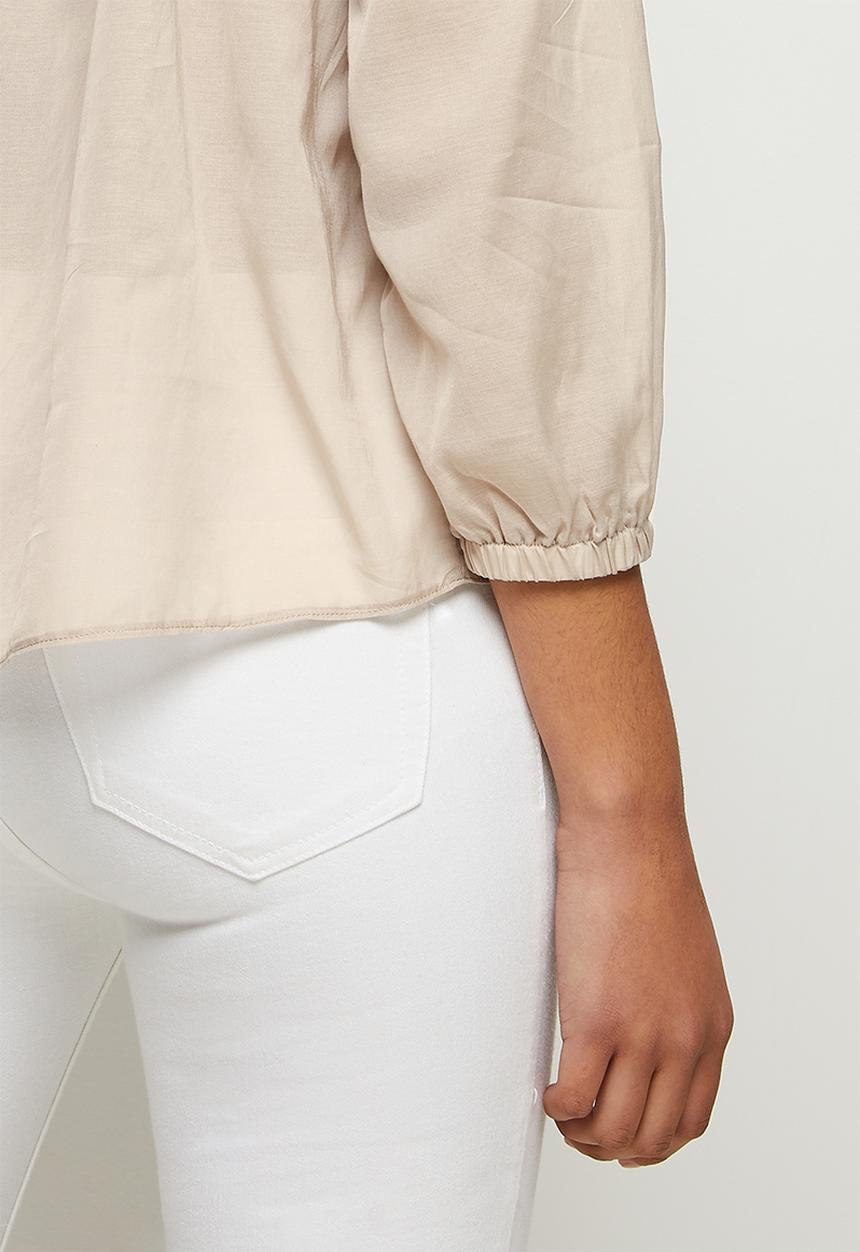 MILLA - Raglan sleeve sheer volume blouse - beige