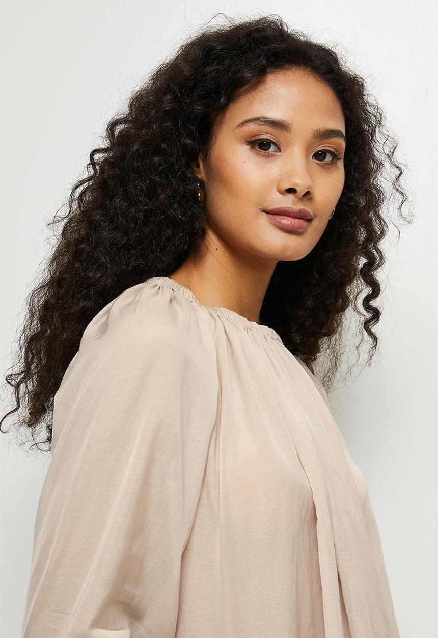 MILLA - Raglan sleeve sheer volume blouse - beige