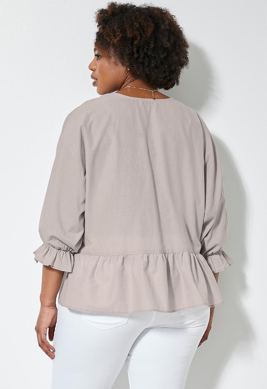 Superbalist - V-neck femme blouse - stone