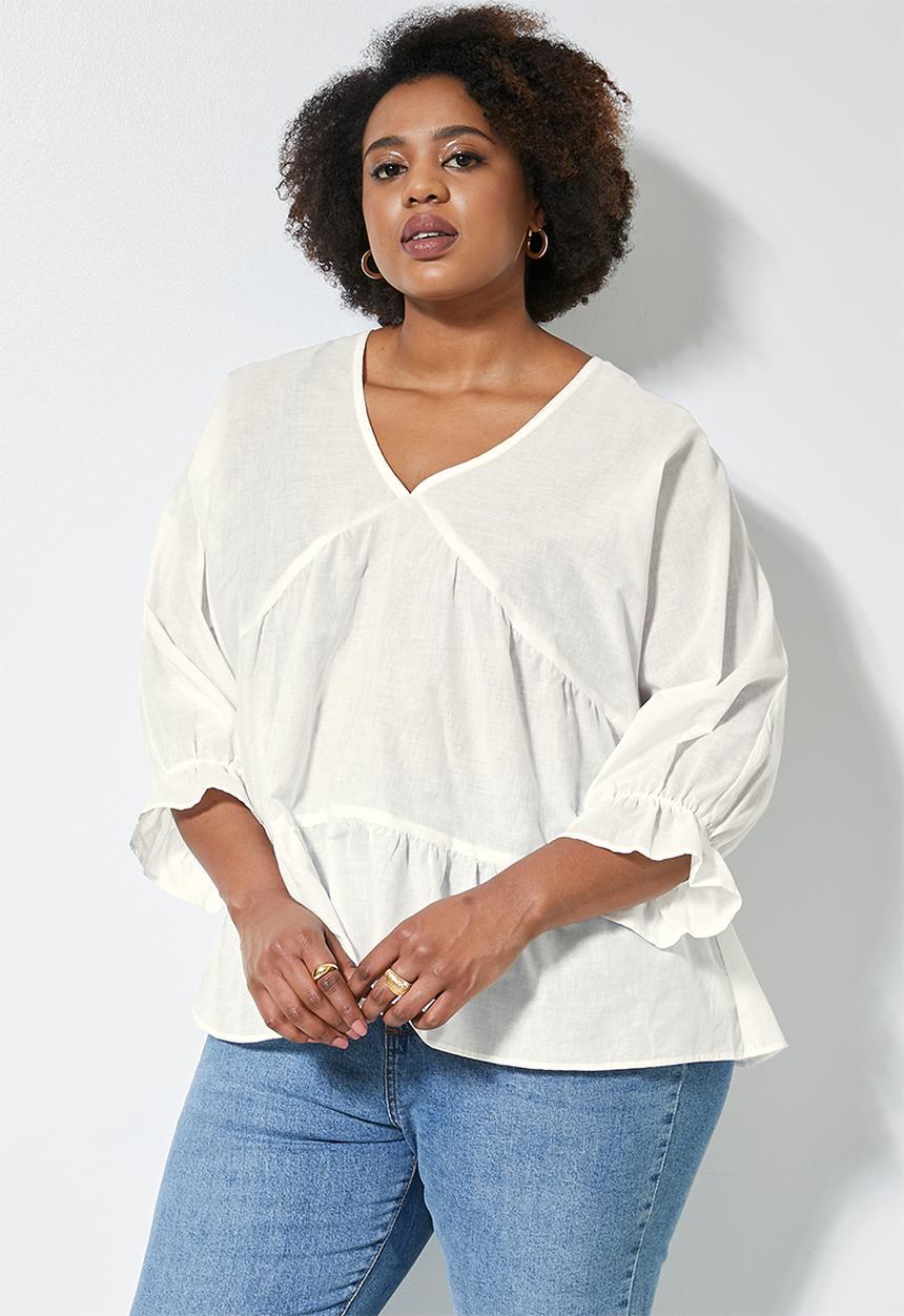 Superbalist - V-neck femme blouse - milk