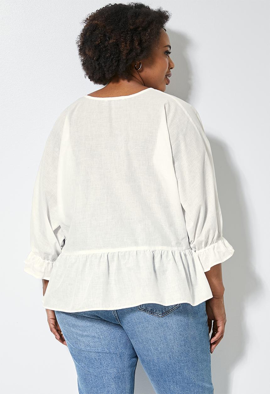 Superbalist - V-neck femme blouse - milk