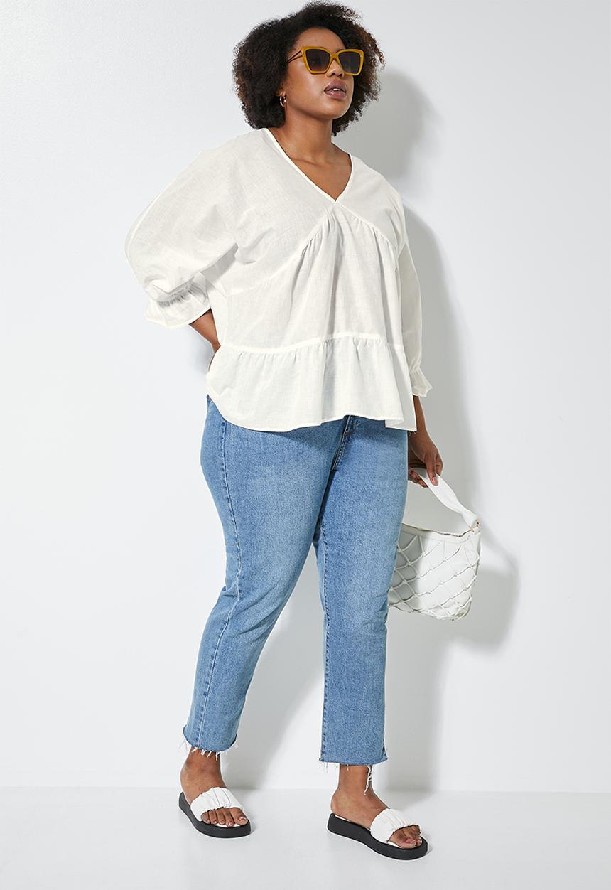 Superbalist - V-neck femme blouse - milk
