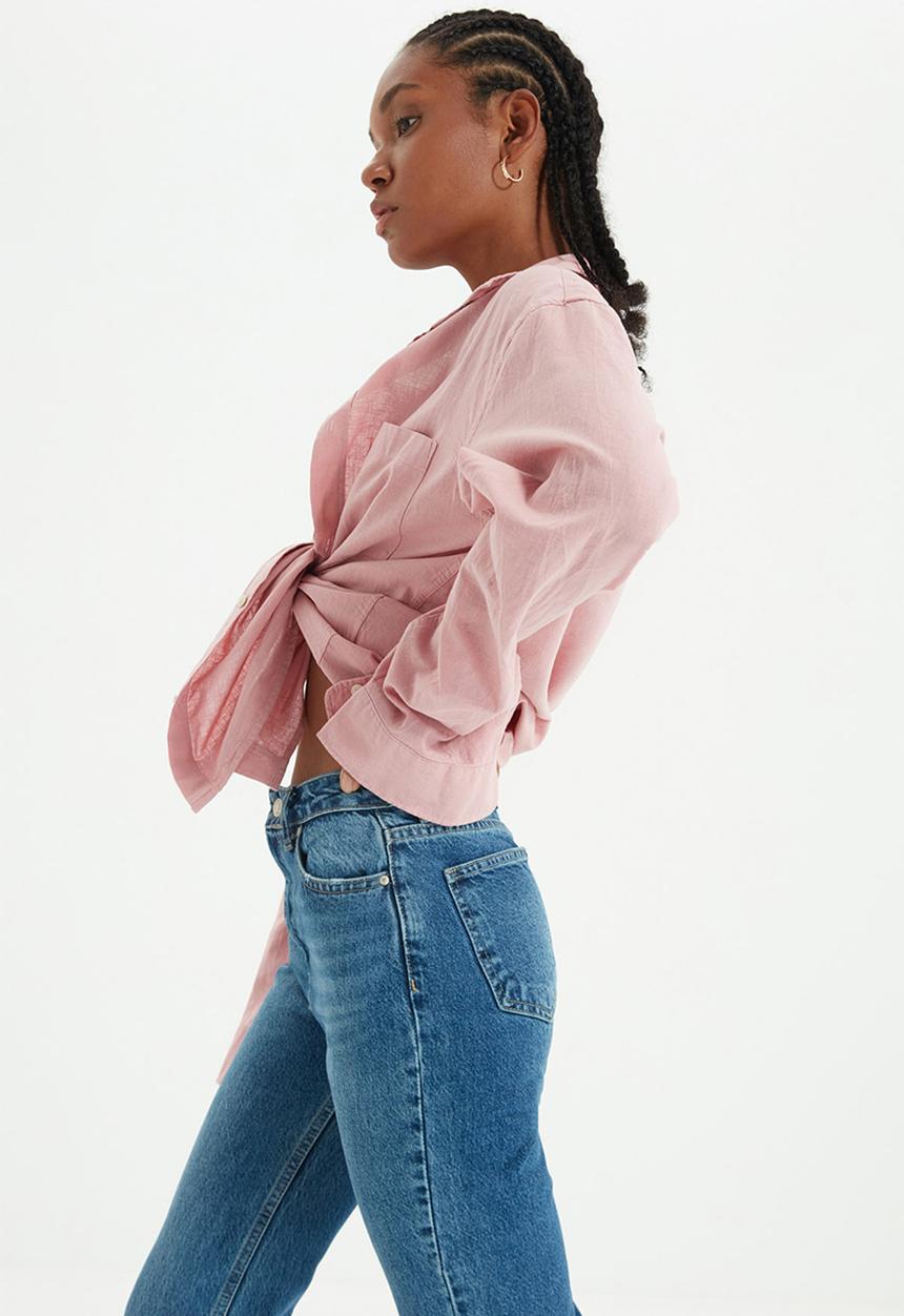 Trendyol - High waist mom jeans - blue