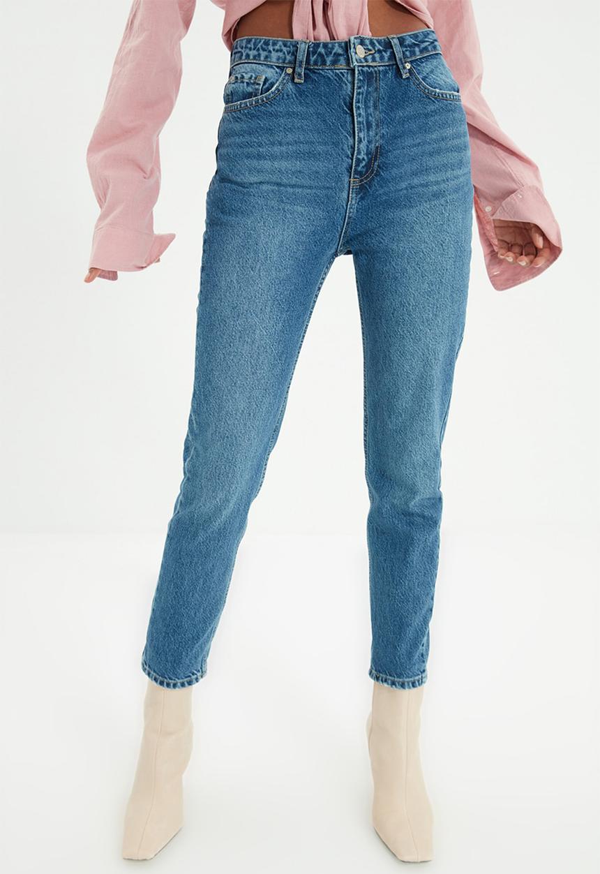 Trendyol - High waist mom jeans - blue