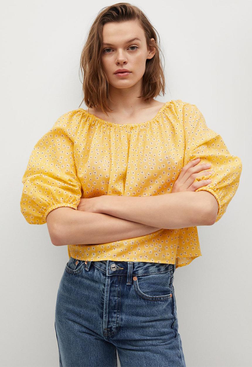 MANGO - Blouse pia - yellow