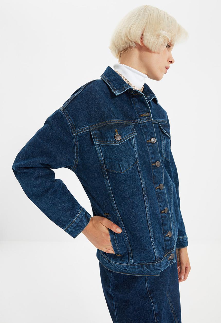 Trendyol - Basic denim jacket - navy