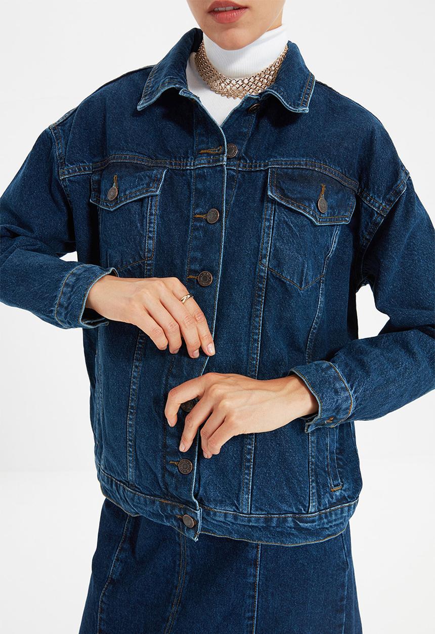 Trendyol - Basic denim jacket - navy