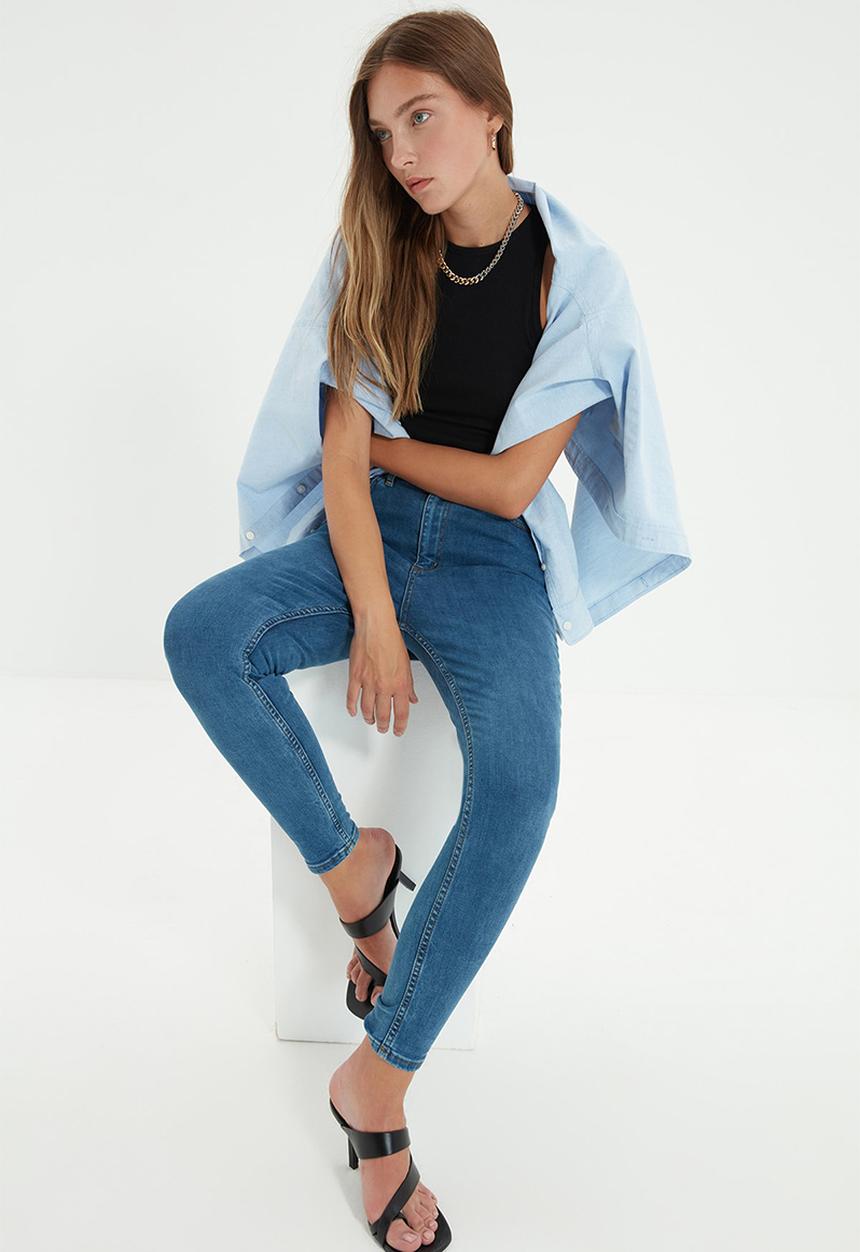 Trendyol - High waist skinny jeans - blue
