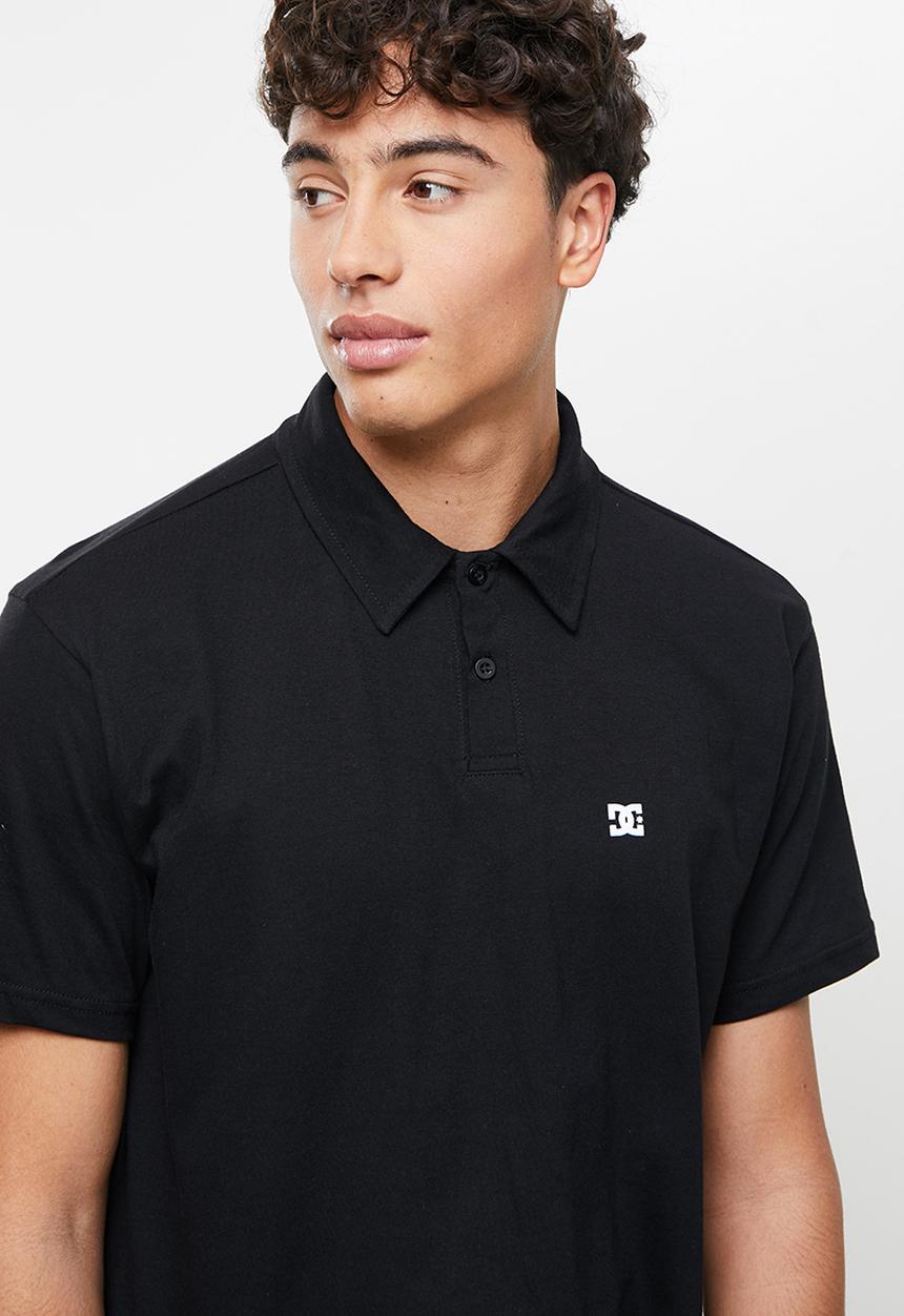 DC - Dc logo short sleeve polo - black