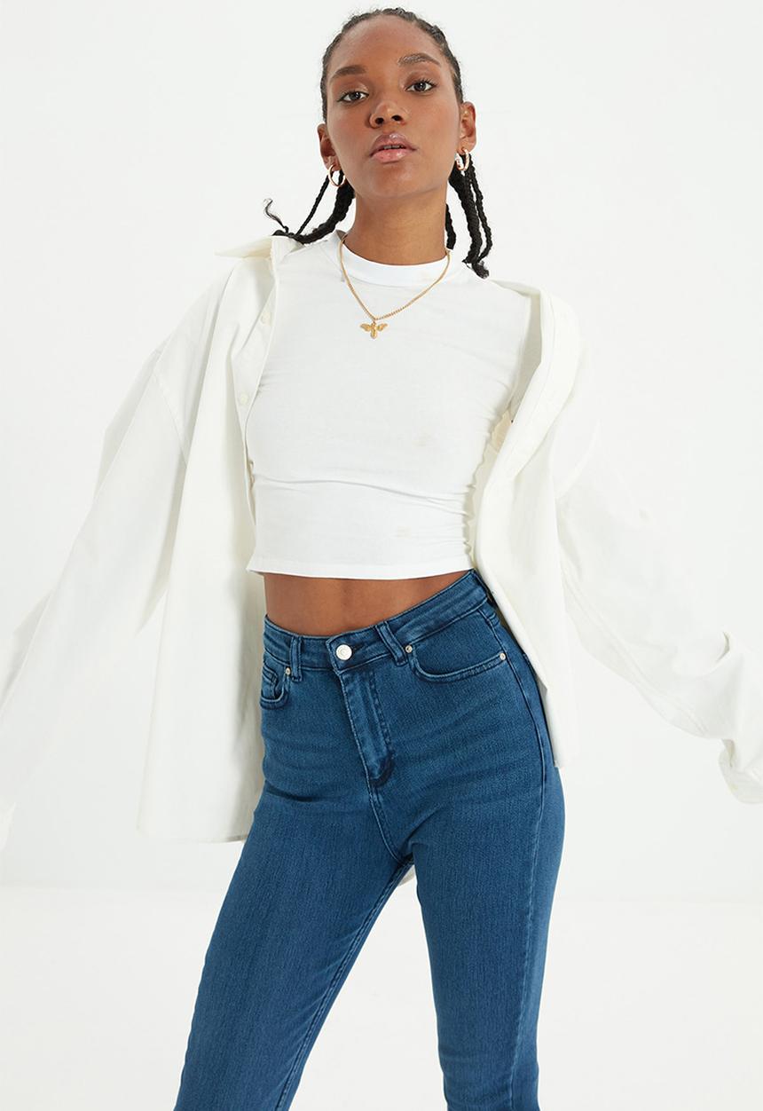 Trendyol - High waist skinny jeans - blue