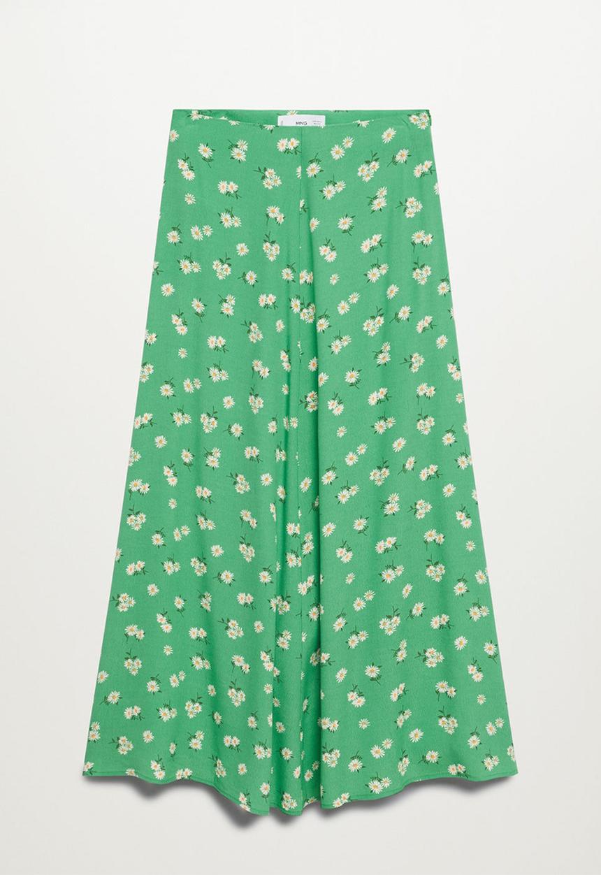 MANGO - Skirt sea - green