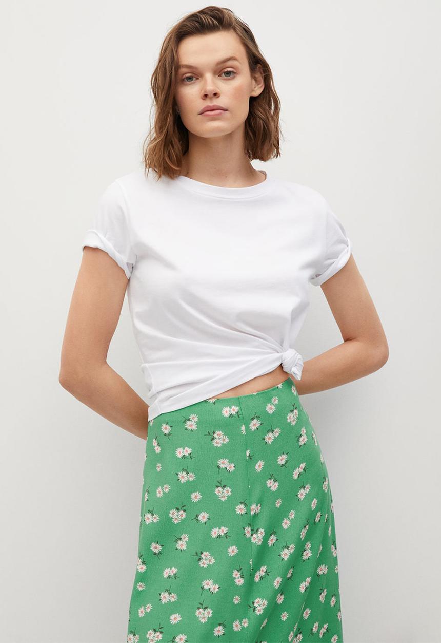 MANGO - Skirt sea - green